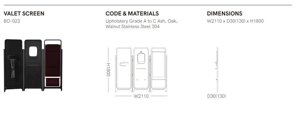 Source specification with model codes, materials, dimensions and drawings: BO-023