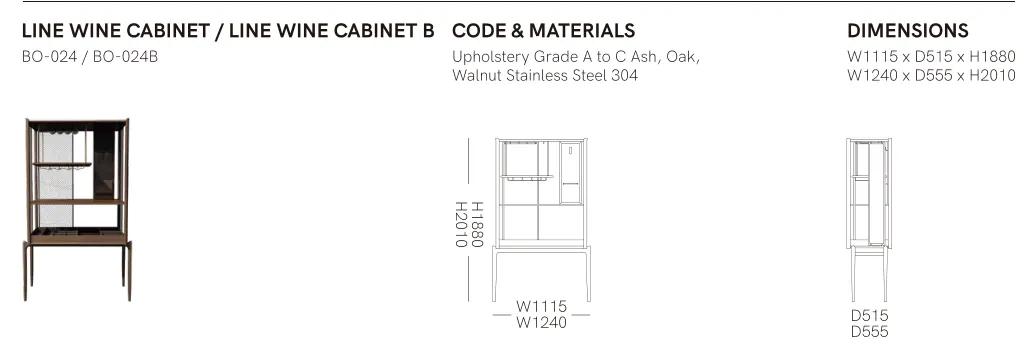 Source specification with model codes, materials, dimensions and drawings: BO-024 / BO-024B