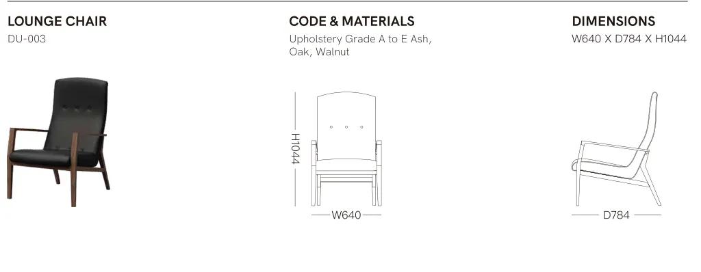Source specification with model codes, materials, dimensions and drawings: DU-003