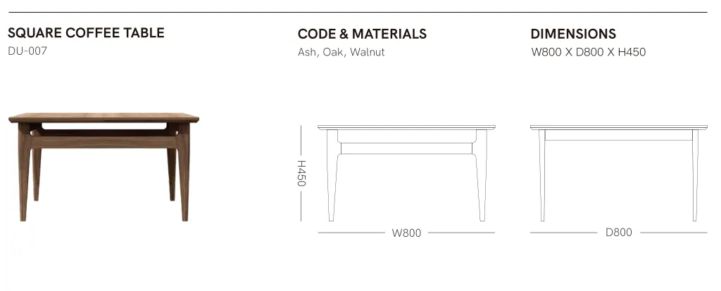 Source specification with model codes, materials, dimensions and drawings: DU-007