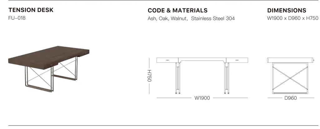 Source specification with model codes, materials, dimensions and drawings: FU-018