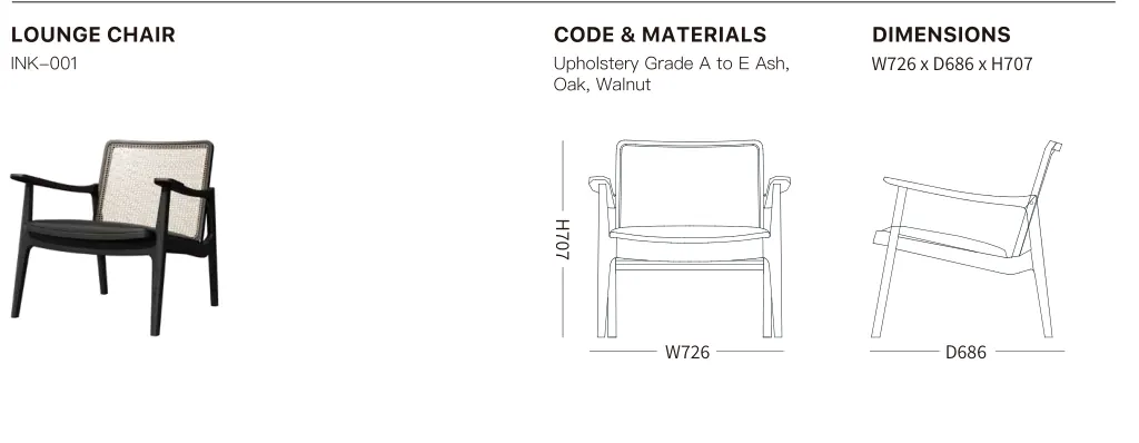 Source specification with model codes, materials, dimensions and drawings: INK-001
