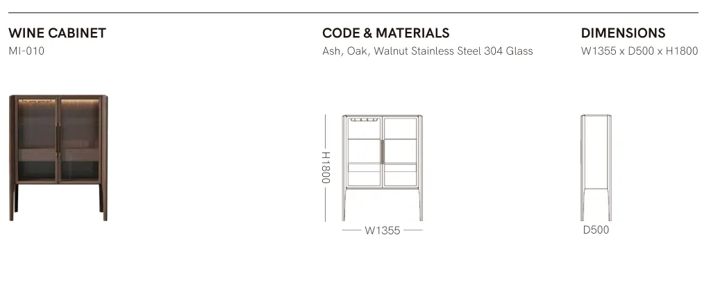 Source specification with model codes, materials, dimensions and drawings: MI-010