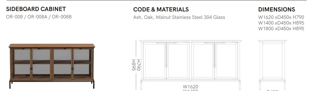 Source specification with model codes, materials, dimensions and drawings: OR-008 / OR-008A / OR-008B
