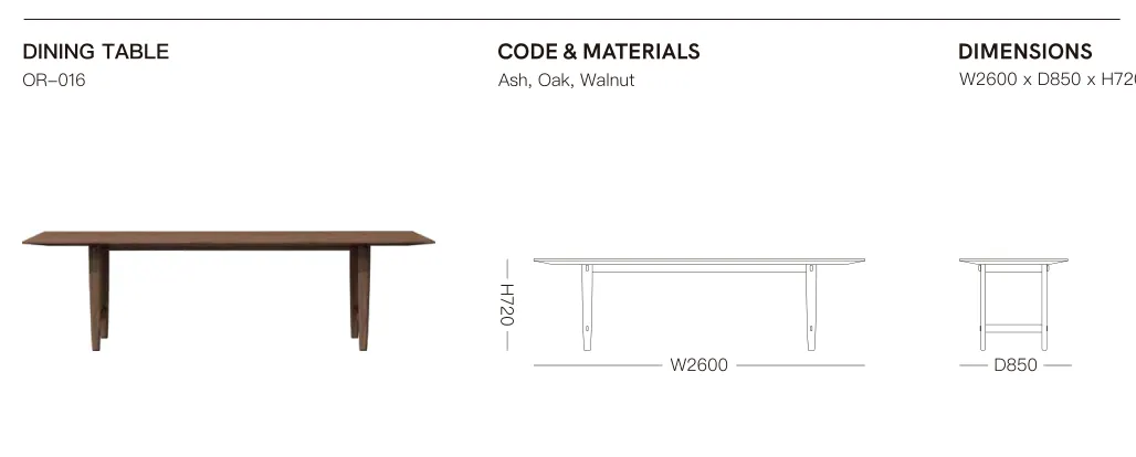 Source specification with model codes, materials, dimensions and drawings: OR-016