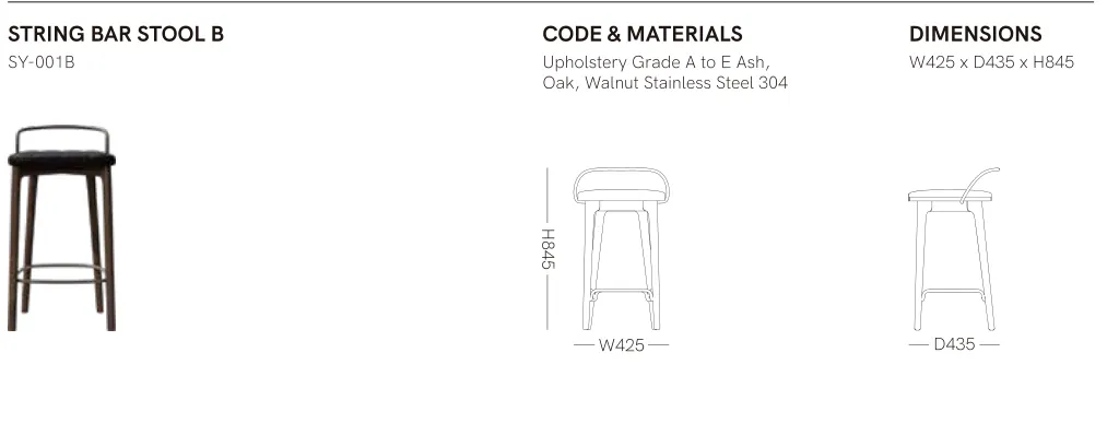 Source specification with model codes, materials, dimensions and drawings: SY-001B