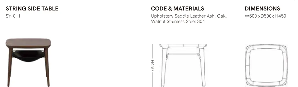 Source specification with model codes, materials, dimensions and drawings: SY-011